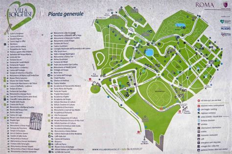 villa borghese rome map.